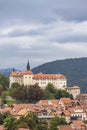 Skofja Loka castle and town in Slovenia Royalty Free Stock Photo