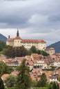 Skofja Loka castle and town in Slovenia Royalty Free Stock Photo