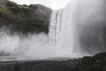 Skogafoss Iceland famous waterfall. Powerful stream, dramatic view with nobody Royalty Free Stock Photo