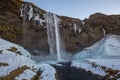 Skogafoss, Skoga waterfall in winter in Iceland Royalty Free Stock Photo