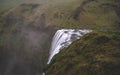 Skogafoss waterfall from above long time exposure in Iceland