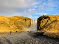 Skogafoss waterfall on the autumn day