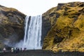 Skogafoss Waterfall in Iceland under MÃÂ½rdalsjÃÂ¶kull glacier