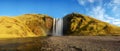 Skogafoss waterfall panorama in southern Iceland