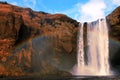 Skogafoss Waterfall with Rainbow, Iceland Royalty Free Stock Photo