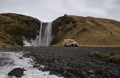 Skogafoss waterfall on the Skougau river, in the south of Iceland, in the Sydurland region