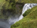 Skogafoss waterfall, top view, Iceland