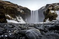 Skogafoss in the Winter in Iceland Royalty Free Stock Photo
