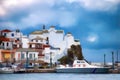 12-22-2020 Skopelos island, Greece, the traditional white church of Skopelos Royalty Free Stock Photo