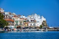 Skopelos old town and Panagitsa Tou Pirgou church Royalty Free Stock Photo