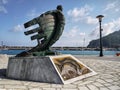 Skopelos Town Harbor Monument Royalty Free Stock Photo