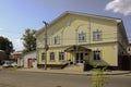 Building of Gostiny Dvor hotel in Proletarskaya street of Skopin in Russia.