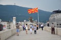 Skopje - Flag of the Republic of Macedonia Royalty Free Stock Photo