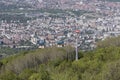 SKOPJE, MACEDONIA - APRIL16, 2016: Aerial view of cable car on V Royalty Free Stock Photo