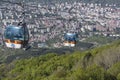 SKOPJE, MACEDONIA - APRIL16, 2016: Aerial view of cable car on V Royalty Free Stock Photo