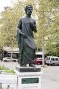 Bronze sculpture of King Perdiccas I of Macedon in downtown Skopje, Macedonia Royalty Free Stock Photo