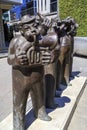 Bronze sculpture of stylized musicians