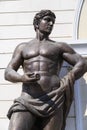 Male bronze sculpture in downtown Skopje