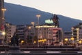 SKOPJE, MACEDONIA - OCTOBER 24, 2015: Alexander the Great statue on Skopje`s main square. Royalty Free Stock Photo