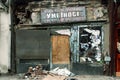 Abandoned decaying storefront of a shop in the Skopje bazaar, also called stara carsija, a major market and landmark