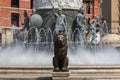 SKOPJE, NORTH MACEDONIA - AUGUST 9, 2019: Detail of the Alexander the Great (Warrior on a horse) monument on the Royalty Free Stock Photo