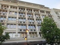 Skopje, 1st september: Historic Building Facade at sundown from Downtown Skopje of North Macedonia Royalty Free Stock Photo