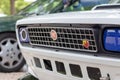 Skradin, Croatia, June 2020 Hood of a modified Fiat Abarth car, parked in the paddock prepairing for a hillclimb race