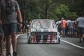 Skradin Croatia June 2020 Modified Volkswagen Golf Gti mark 1 descending from the hill after a race, going back to starting
