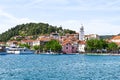 Skradin, Croatia. View on the Skradin and yachts in Krka national park in Croatia Royalty Free Stock Photo