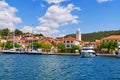 Skradin, Croatia. View on the Skradin and yachts in Krka national park in Croatia Royalty Free Stock Photo