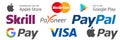 Skrill, Payoneer, PayPal, Mastercard, Visa - popular payment systems. Google pay, app pay icon. Google Play Store, App Store