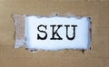 SKU word acronym inscription, stock keeping unit