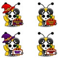 Skull animal bee costume mascot