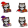 Skull animal owl costume mascot