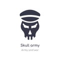 skull army icon. isolated skull army icon vector illustration from army and war collection. editable sing symbol can be use for