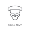 Skull Army linear icon. Modern outline Skull Army logo concept o