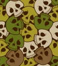 Skull army Pattern seamless. military skeleton Background. soldier texture