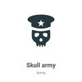 Skull army vector icon on white background. Flat vector skull army icon symbol sign from modern army collection for mobile concept
