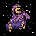 SKULL ASTRONAUT SKATER ILLUSTRATION