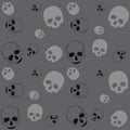 Skull - black and grey background.