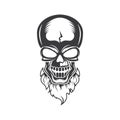 Skull bone bearded vector icon concept design illustration template