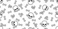 Skull bone seamless pattern Halloween  scarf isolated cartoon repeat wallpaper tile background illustration doodle design Royalty Free Stock Photo