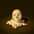 low poly skull and bones Royalty Free Stock Photo