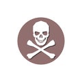 Skull and bones glyph icon isolated on white background Royalty Free Stock Photo