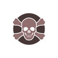 Skull and bones glyph icon isolated on white background Royalty Free Stock Photo