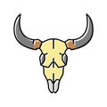 skull bull color icon vector illustration