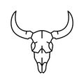 skull bull line icon vector illustration