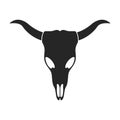 Skull of bull vector icon.Black vector icon isolated on white background skull of bull. Royalty Free Stock Photo