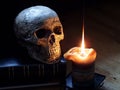 Skull and Candle Royalty Free Stock Photo