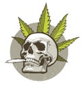 Skull with cigarette